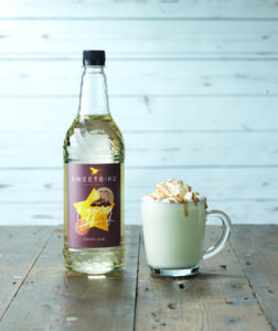 Sweetbird Eggnog syrup with White Hot Chocolate & Cream