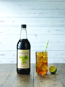 Sweetbird Jasmine Lime Iced Tea syrup with Iced Tea
