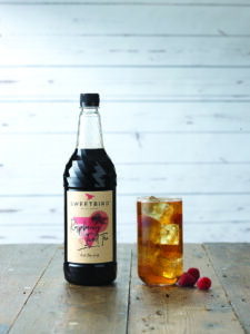 Sweetbird Raspberry Iced Tea syrup with Iced Tea