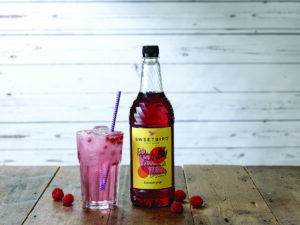 Sweetbird Raspberry & Pomegranate Lemonade syrup with Lemonade