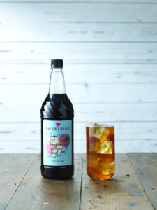 Sweetbird Sugar-Free Raspberry Iced Tea syrup with Iced Tea